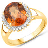 3.90 Carat Genuine Zircon Zanzibar and White Zircon .925 Sterling Silver Ring