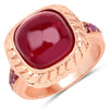 9.14 Carat Glass Filled Ruby and Ruby .925 Sterling Silver Ring