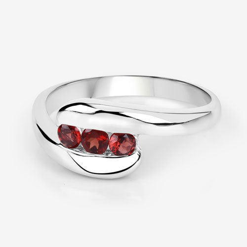 0.74 Carat Genuine Garnet .925 Sterling Silver Ring