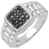 0.22 Carat Genuine Black Diamond .925 Sterling Silver Ring