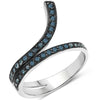 0.46 Carat Genuine Blue Diamond .925 Sterling Silver Ring