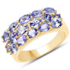 2.72 Carat Genuine Tanzanite .925 Sterling Silver Ring