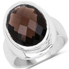 7.90 Carat Genuine Smoky Quartz .925 Sterling Silver Ring