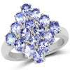 2.72 Carat Genuine Tanzanite .925 Sterling Silver Ring