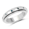 0.14 Carat Genuine Blue Diamond .925 Sterling Silver Ring