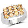 2.67 Carat Genuine Yellow Sapphire and White Diamond .925 Sterling Silver Ring