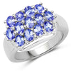 2.21 Carat Genuine Tanzanite .925 Sterling Silver Ring