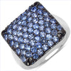 2.21 Carat Genuine Tanzanite .925 Sterling Silver Ring
