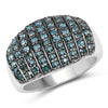 0.83 Carat Genuine Blue Diamond and White Diamond .925 Sterling Silver Ring
