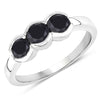 1.22 Carat Genuine Black Diamond .925 Sterling Silver Ring