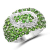 5.18 Carat Genuine Chrome Diopside .925 Sterling Silver Ring