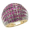 14K Yellow Gold Plated 2.94 Carat Genuine Ruby & White Topaz .925 Sterling Silver Ring