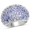 3.01 Carat Genuine Tanzanite and White Diamond .925 Sterling Silver Ring