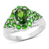 2.28 Carat Genuine Chrome Diopside .925 Sterling Silver Ring