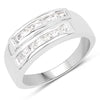 0.70 Carat Genuine White Sapphire .925 Sterling Silver Ring
