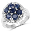 2.10 Carat Genuine Blue Sapphire .925 Sterling Silver Ring
