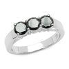 0.99 Carat Genuine Black Diamond .925 Sterling Silver Ring
