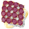 6.49 Carat Glass Filled Ruby and White Topaz .925 Sterling Silver Ring