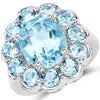 8.67 Carat Genuine Blue Topaz .925 Sterling Silver Ring