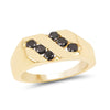 14K Yellow Gold Plated 0.60 Carat Genuine Black Diamond .925 Sterling Silver Ring