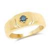 14K Yellow Gold Plated 0.20 Carat Genuine Blue Diamond .925 Sterling Silver Ring