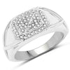 14K White Gold Plated 0.24 Carat Genuine White Diamond .925 Sterling Silver Ring
