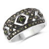 0.27 Carat Genuine Green Diamond .925 Sterling Silver Ring
