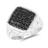0.54 Carat Genuine Black Diamond .925 Sterling Silver Ring