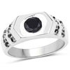 1.53 Carat Genuine Black Diamond .925 Sterling Silver Ring