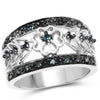 0.31 Carat Genuine Blue Diamond .925 Sterling Silver Ring