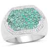 1.43 Carat Genuine Emerald .925 Sterling Silver Ring