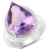 9.00 Carat Genuine Amethyst .925 Sterling Silver Ring