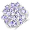 3.35 Carat Genuine Tanzanite .925 Sterling Silver Ring