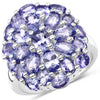 7.08 Carat Genuine Tanzanite .925 Sterling Silver Ring