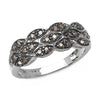 0.31 Carat Genuine Champagne Diamond .925 Sterling Silver Ring