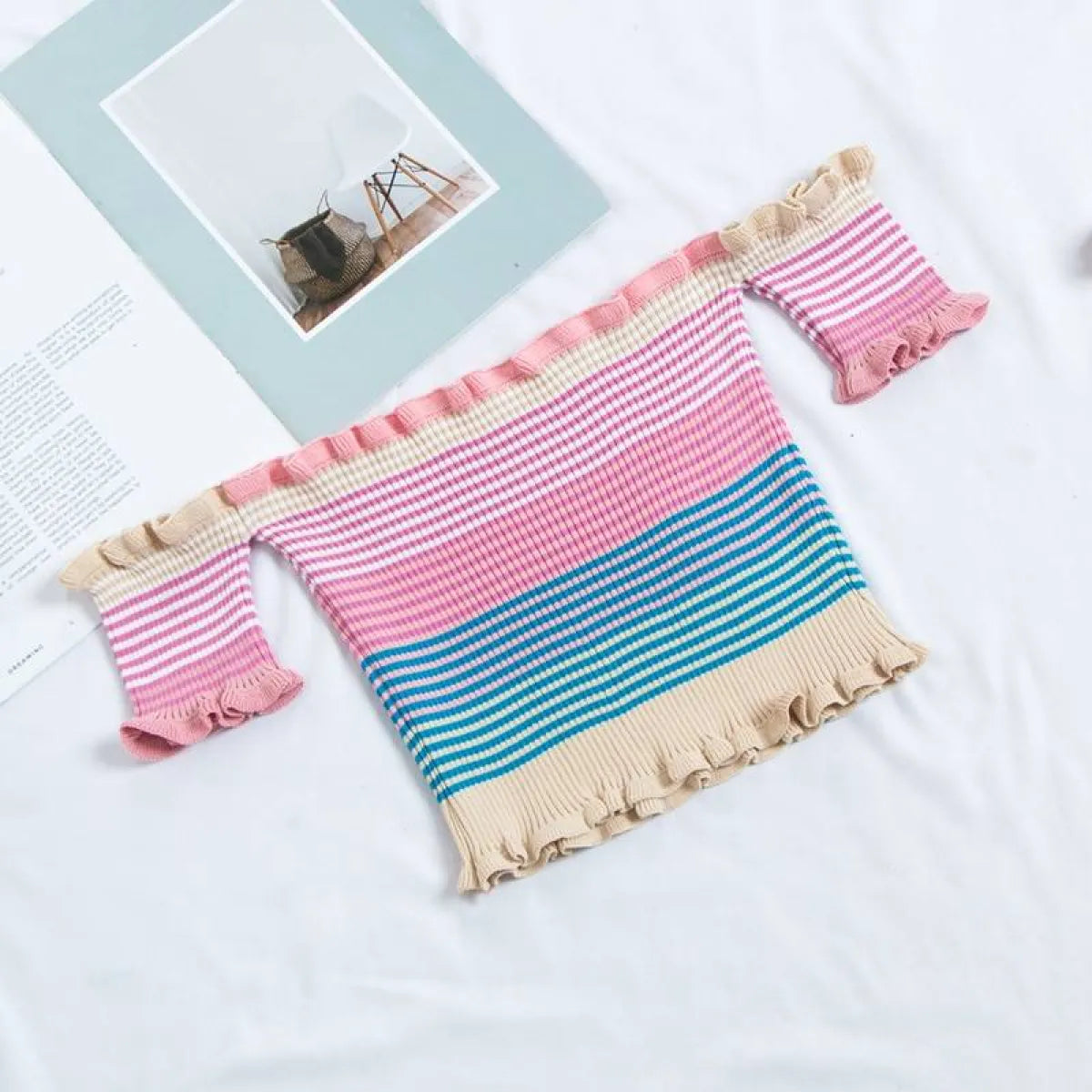 Rainbow Striped Crop Top