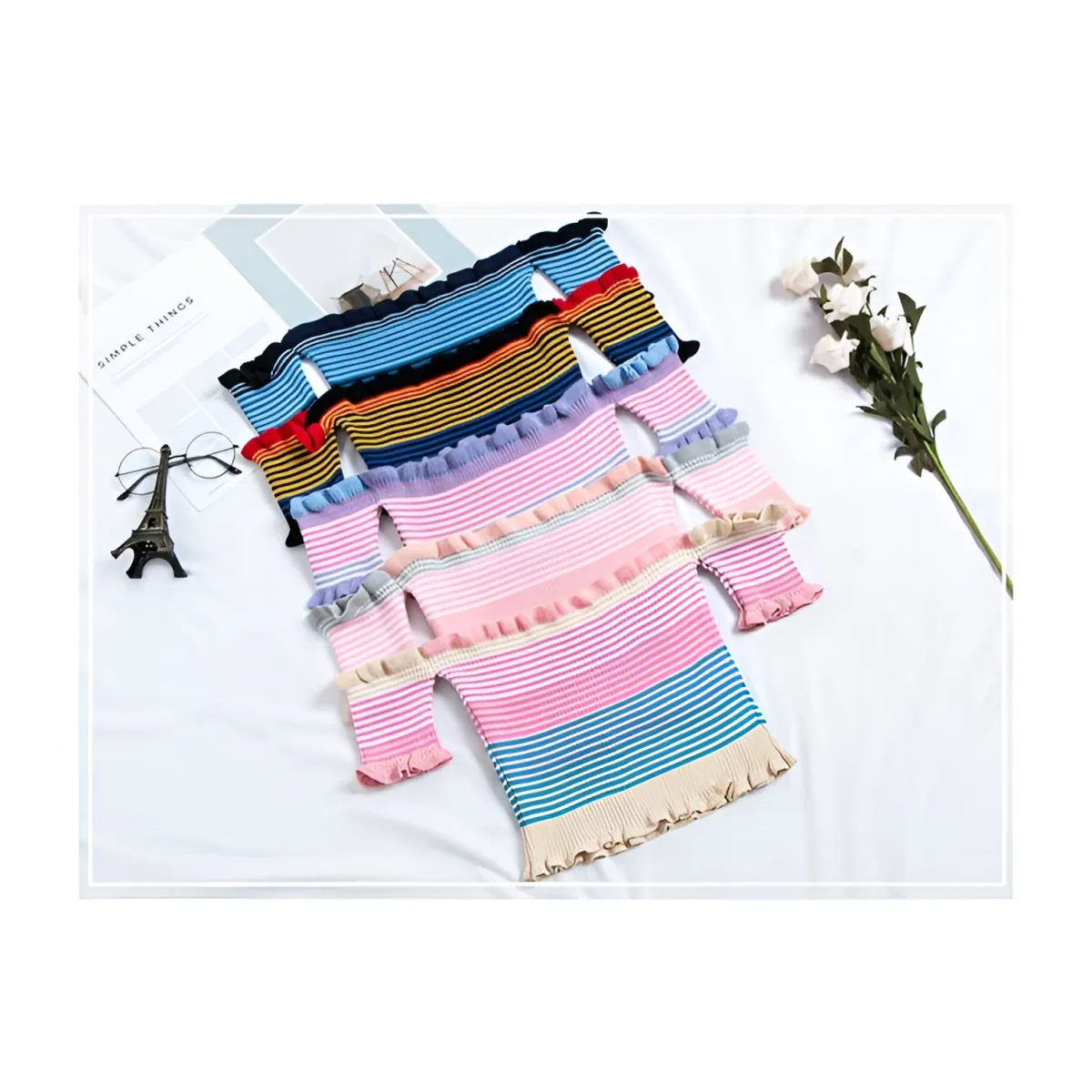 Rainbow Striped Crop Top