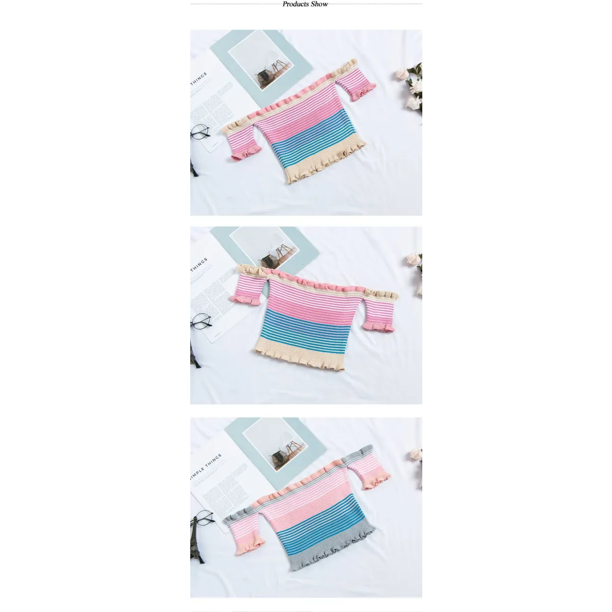 Rainbow Striped Crop Top