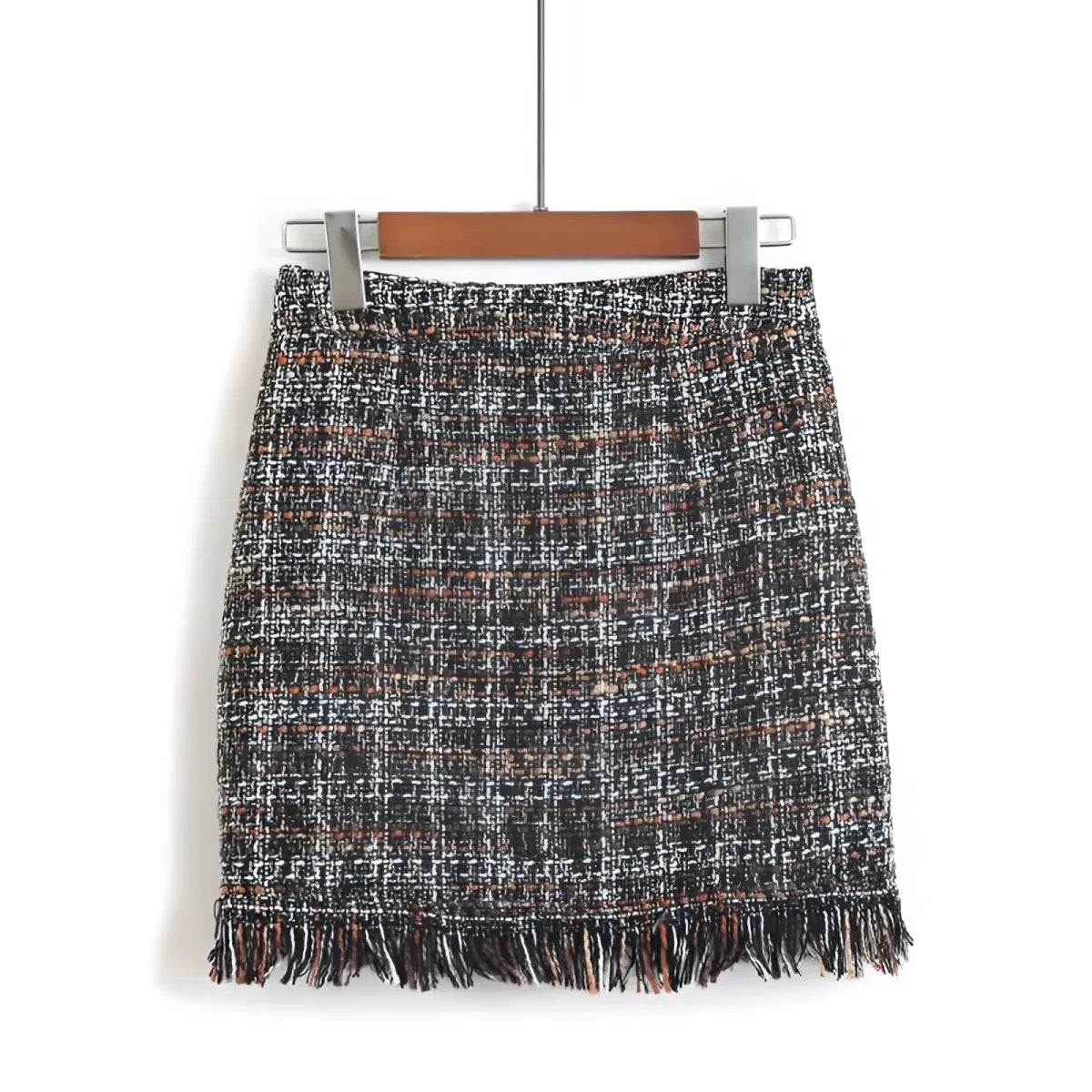 Retro Style Woolen Mini Skirt
