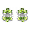 8.77 Carat Genuine Peridot & White Topaz .925 Sterling Silver Earrings