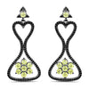 6.93 Carat Genuine Peridot and Black Spinel .925 Sterling Silver Earrings