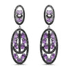12.45 Carat Genuine Amethyst and Black Spinel .925 Sterling Silver Earrings