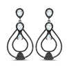 8.81 Carat Genuine Blue Topaz and Black Spinel .925 Sterling Silver Earrings