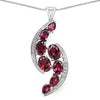 7.29 Carat Genuine Rhodolite & White Topaz .925 Sterling Silver Pendant