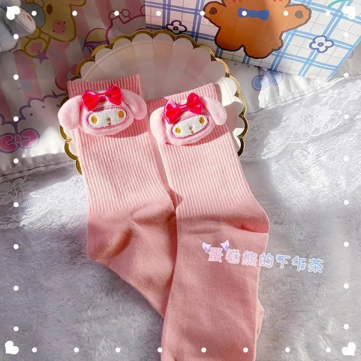 Sanrio Kuromi Doll Socks - Kawaii Anime Fashion