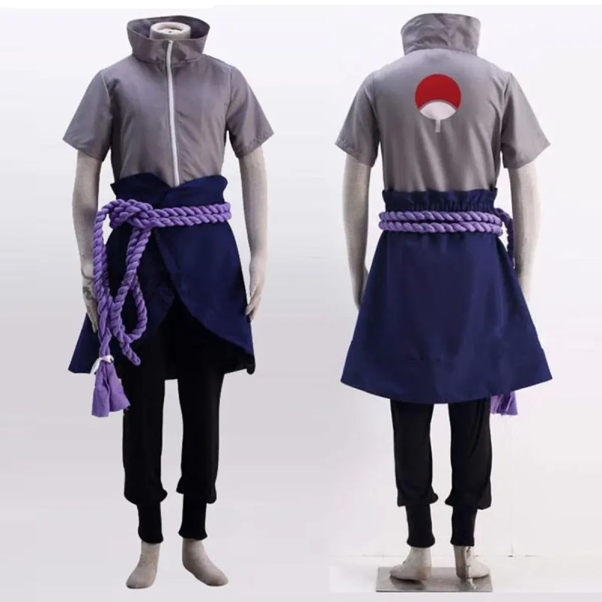 Sasuke Uchiha Cosplay Costume – Naruto Shippuden Outfit with Rope