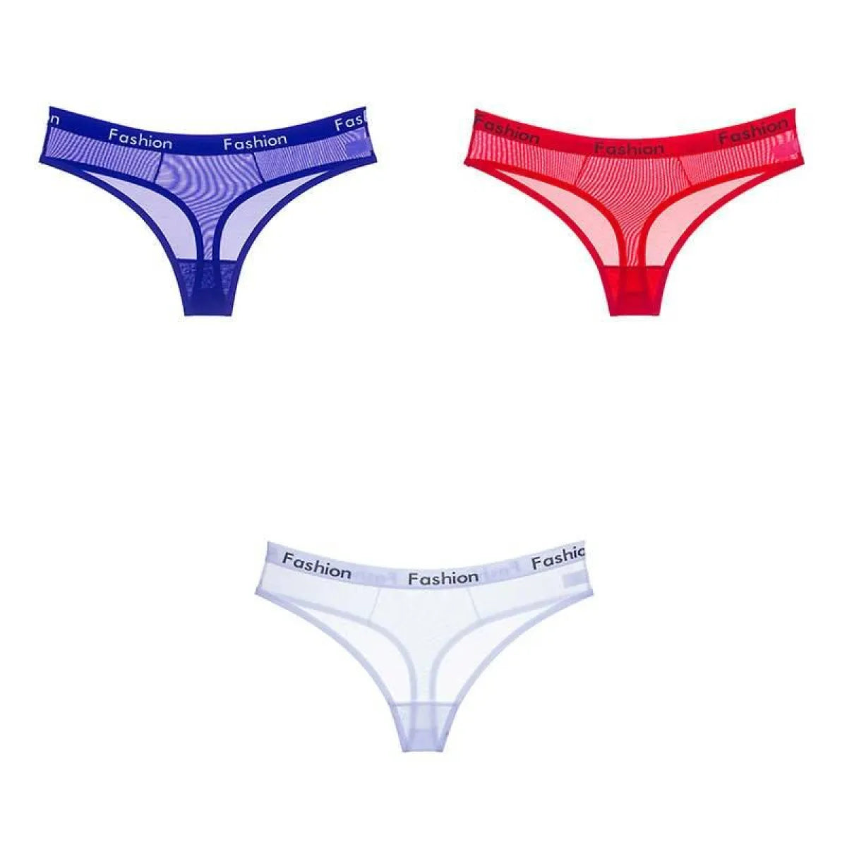 Set Of 3 See-Through Sports Thongs