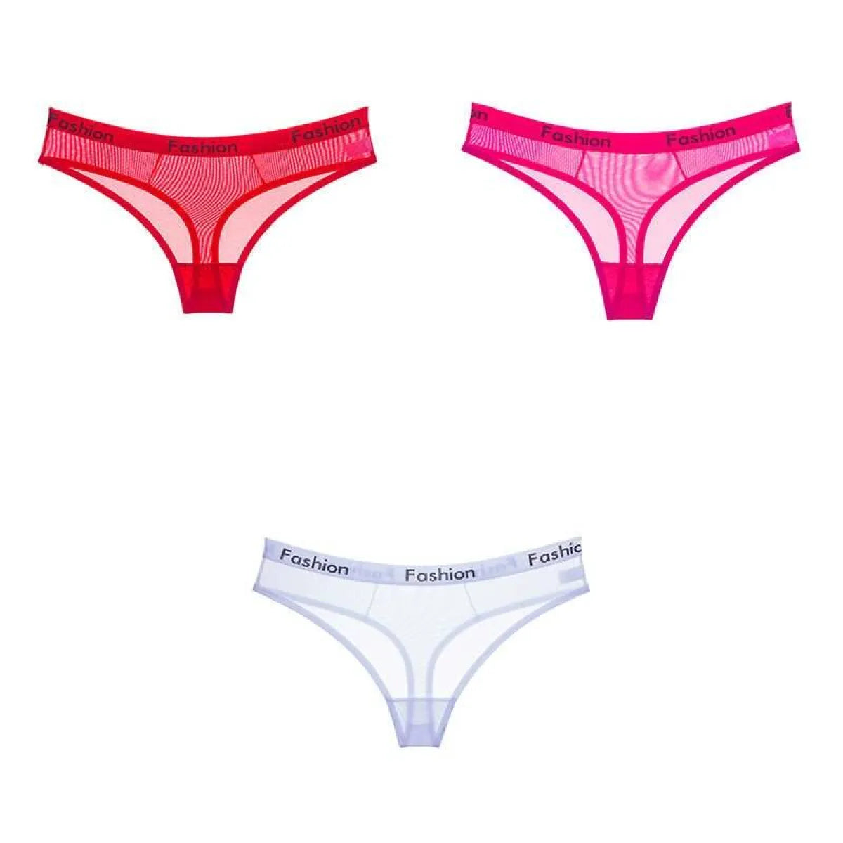 Set Of 3 See-Through Sports Thongs