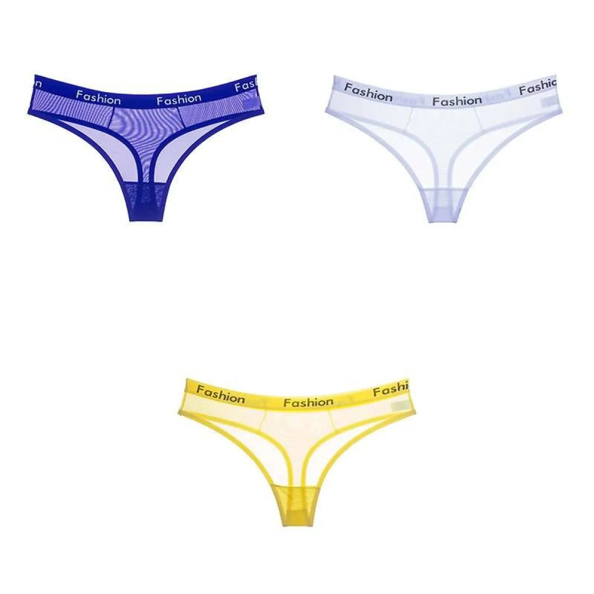 Set Of 3 See-Through Sports Thongs