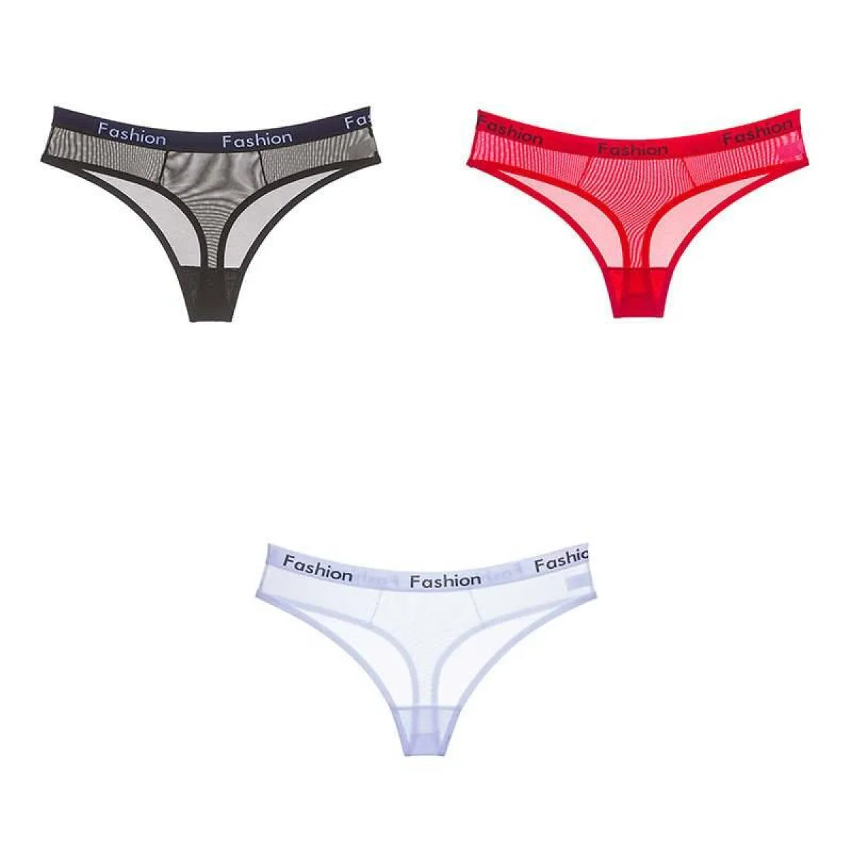 Set Of 3 See-Through Sports Thongs